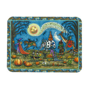HALLOWEEN PARADE Hexe Giraffe Bear Zebra Skellies Magnet