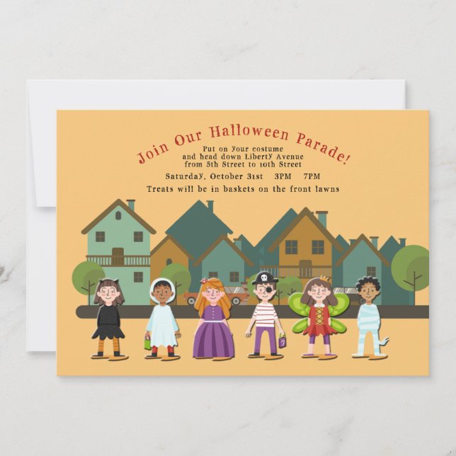Halloween-Parade - soziale Distanz Einladung (Vorderseite)