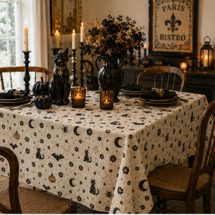 Halloween Pariser Bistromosaikfliese Gothic Schwar Tischdecke