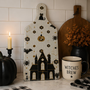 Halloween Parisian Bistro Mosaikfliesen Geisterhau Schneidebrett