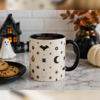 Halloween Parisian Bistro Mosaikfliesen-Kaffeetass Tasse