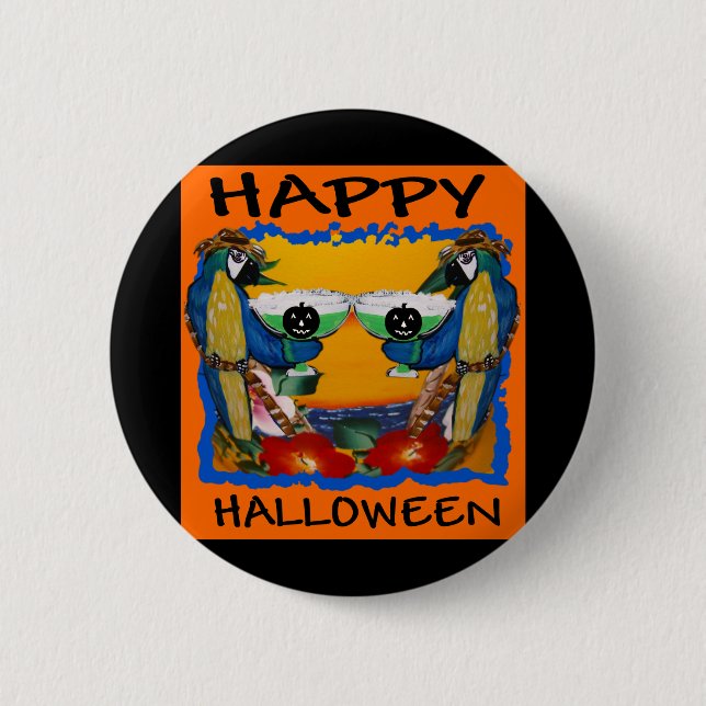 HALLOWEEN PARROTS BUTTON (Vorderseite)