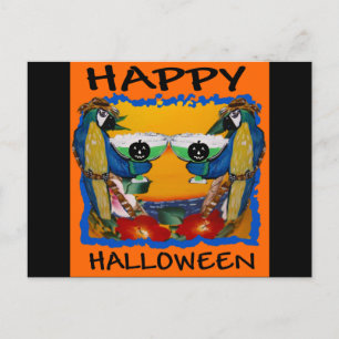 HALLOWEEN PARROTS POSTKARTE