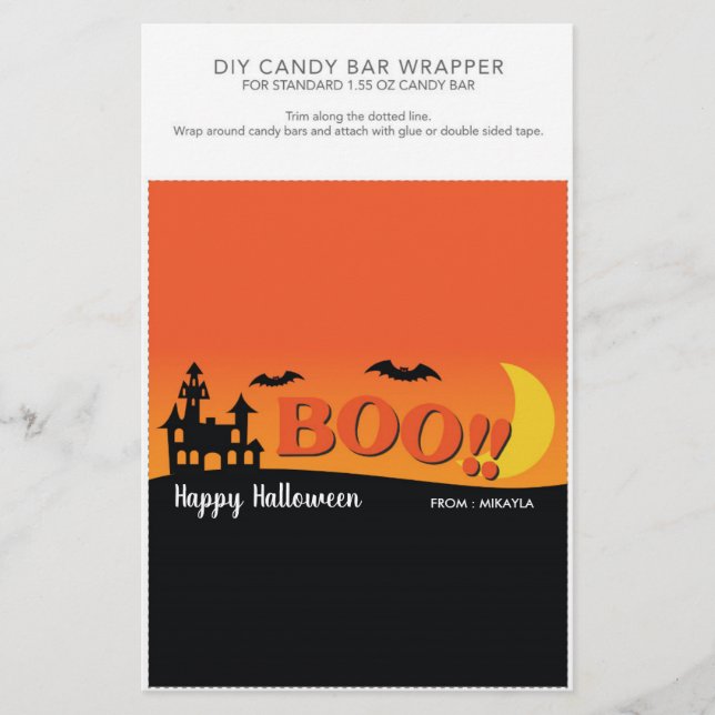 Halloween-Party 1,55 oz Candy Bar Wrapper (Vorderseite)