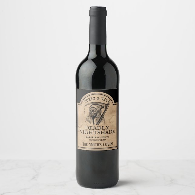 Halloween-Party Apothekarflasche Weinetikett (Vorderseite)