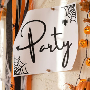 Halloween-Party auf diese Weise Pfeil links Poster