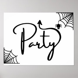 Halloween-Party auf dieser Art Pfeil geradeaus Poster