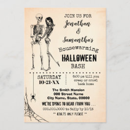 Halloween-Party-Bash-Skelett-Paar Einladung