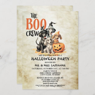 Halloween-Party Beängstigend Boo Hunde Crew Spooky Einladung