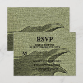 Halloween-Party Beängstigend Craw Gelbgrün Spooky RSVP Karte
