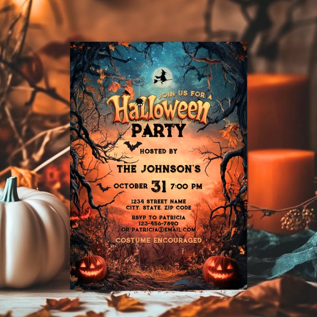Halloween-Party Beängstigend Pumpkin Kostüm Kinder Einladung (Halloween Party Scary Pumpkin Costume Kids Adults Invitation)