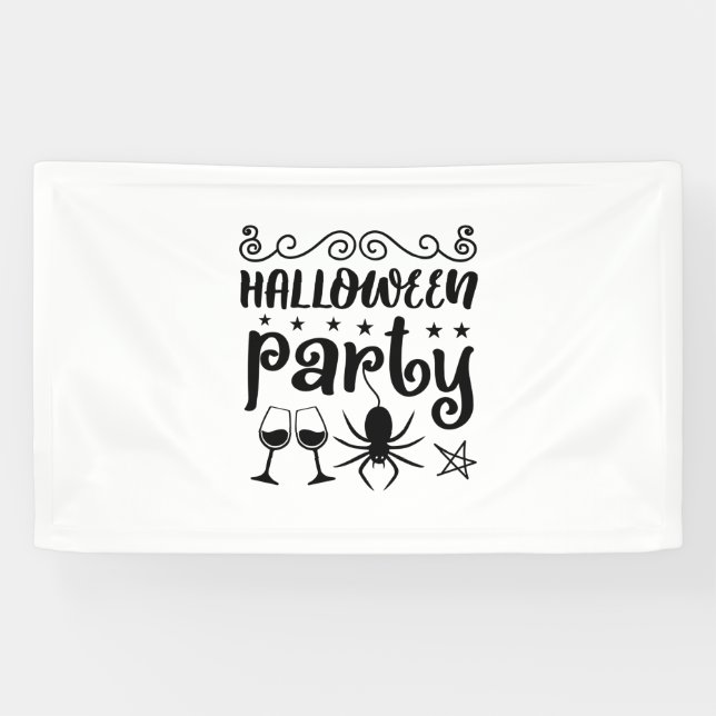 Halloween-Party Birthday Banner (Horizontal)