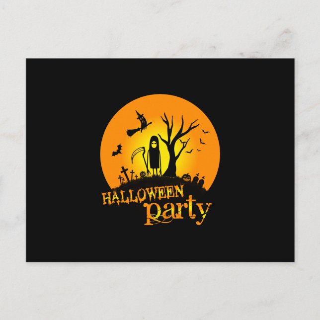 Halloween-Party Birthday Postkarte (Vorderseite)