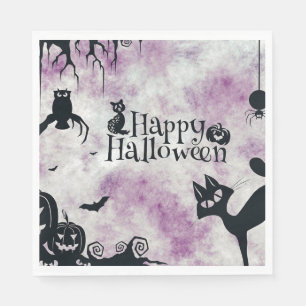 Halloween-Party Black Cat Evil Pumpkins Beängstige Serviette