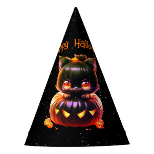 Halloween-Party Black Cat Pumpkin Horror Beängstig Partyhütchen