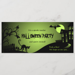 Halloween-Party Black Cat Spuk House Einladung