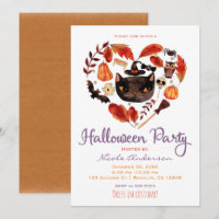 Halloween-Party Black Cat Watercolor Whimsical