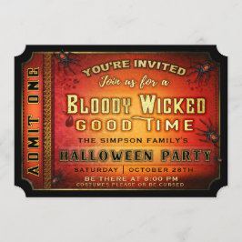 Halloween-Party Bloody Wicked Ticket Einladung
