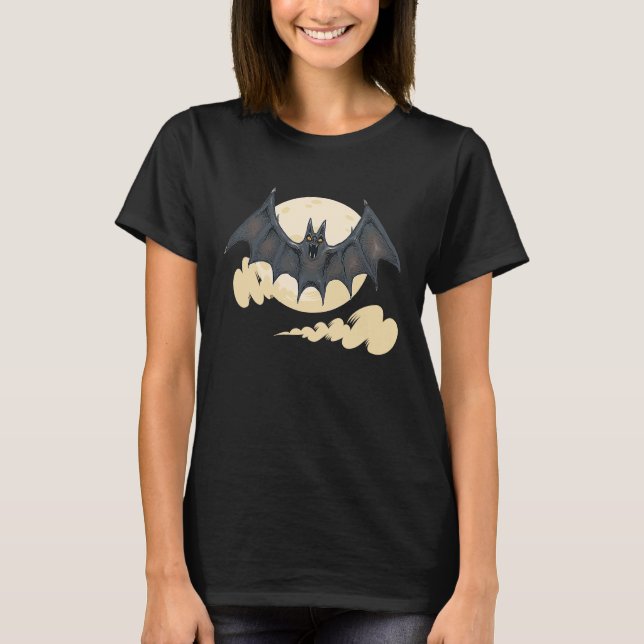 Halloween party  boo moon ghost bloody bat teeth v T-Shirt (Vorderseite)
