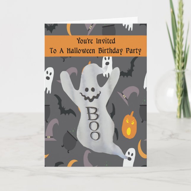 Halloween Party Card für Kindergeister Einladung (Vorderseite)