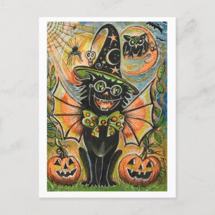 Halloween-Party Cat Postkarte