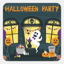 Halloween-Party Celebration Quadratischer Aufkleber