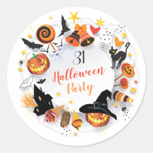 Halloween-Party-Charaktere Trenddesign individuell Runder Aufkleber