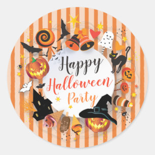 Halloween-Party-Charaktere Trenddesign individuell Runder Aufkleber