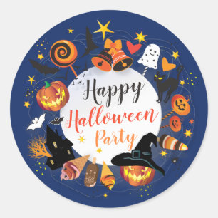 Halloween-Party Charaktere Trendiges Design Benutz Runder Aufkleber