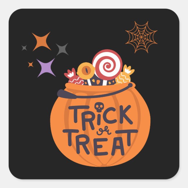 Halloween-Party Collection! Quadratischer Aufkleber (Vorderseite)