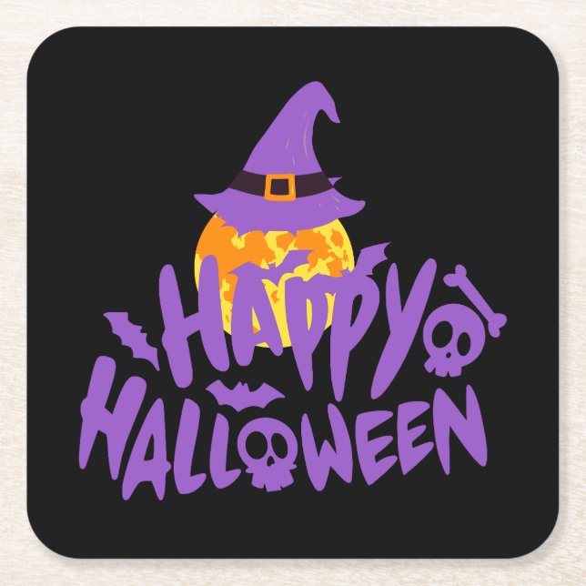 Halloween-Party Collection! Rechteckiger Pappuntersetzer (Vorderseite)