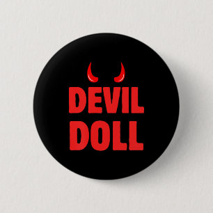 Halloween-Party-Dämonenhörner und böser dämonische Button