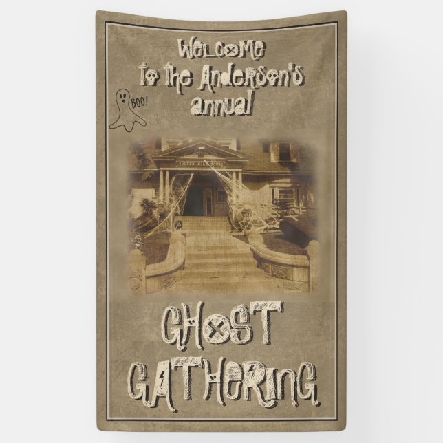 Halloween-Party der Ghost-Ansammlung (anpassbar) Banner (Vertikal)