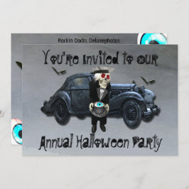 Halloween-Party des alten Mannes Auto Smokey Road Einladung