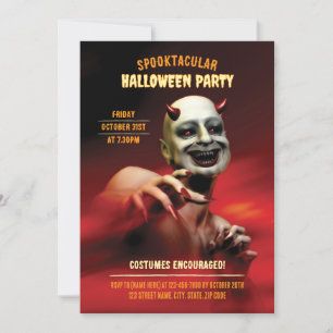 Halloween-Party des Teufel. Kostüme gefördert. Einladung