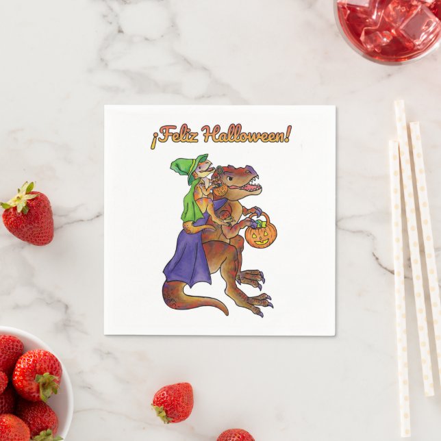 Halloween-Party Dinosaur Napkins Feliz Halloween Serviette (Beispiel)