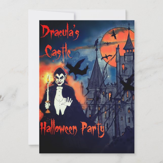 Halloween-Party Dracula Einladung (Vorderseite)
