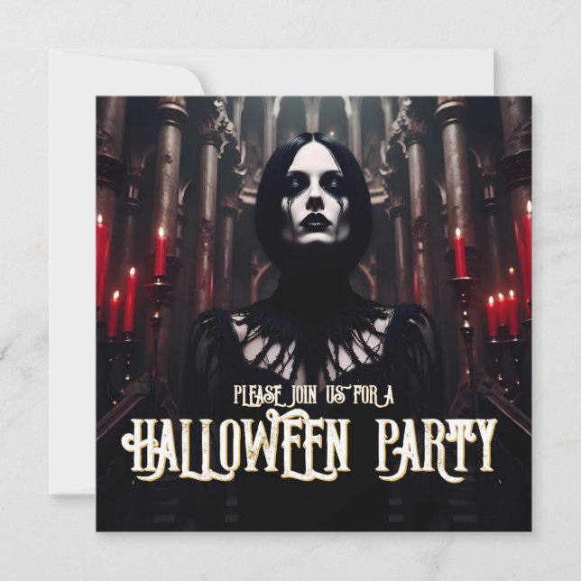 Halloween-Party - Dunkelgotische Einladung (Vorderseite)