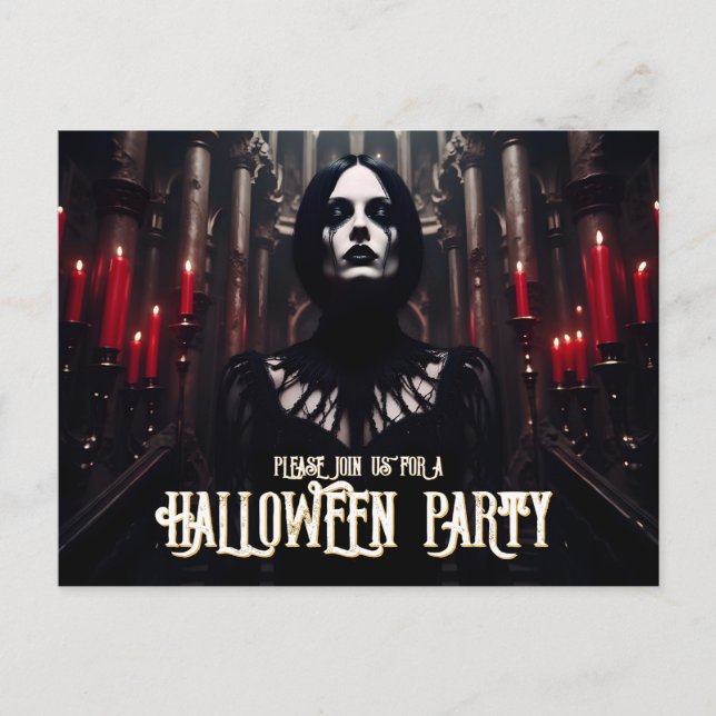Halloween-Party - Dunkelgotische Einladung (Vorderseite)