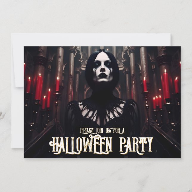 Halloween-Party - Dunkelgotische Einladung (Vorderseite)