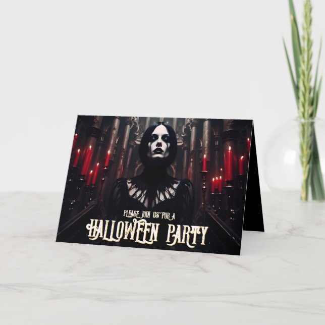 Halloween-Party - Dunkelgotische Einladung (Vorderseite)