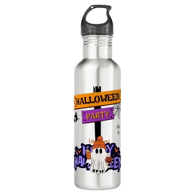 Halloween Party Edelstahlflasche (Vorderseite)