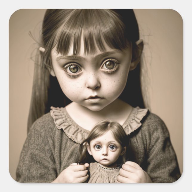 Halloween-Party Eerie Dark Art Quadratischer Aufkleber (Vorderseite)