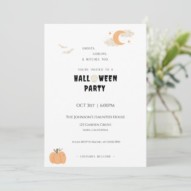 Halloween Party  Einladung (Stehend Vorderseite)