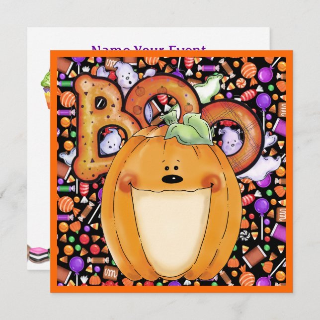 Halloween-Party Einladung (Vorne/Hinten)