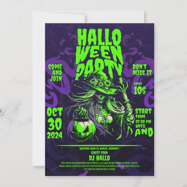 Halloween-Party Einladung (Vorderseite)
