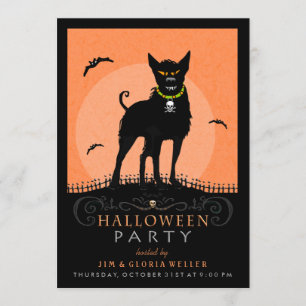 Halloween-Party Einladung - Beängstigender Hund un