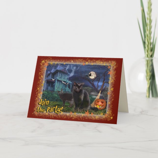 Halloween-Party-Einladung Dankeskarte (Vorderseite)