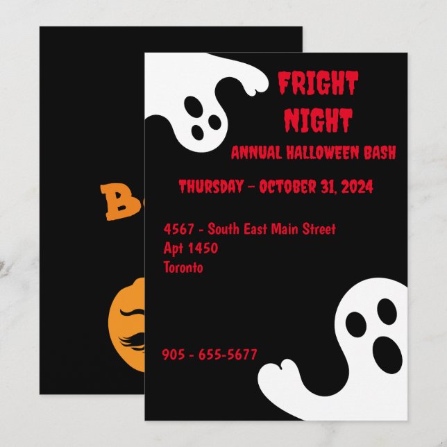 Halloween-Party-Einladung Einladung (Vorne/Hinten)