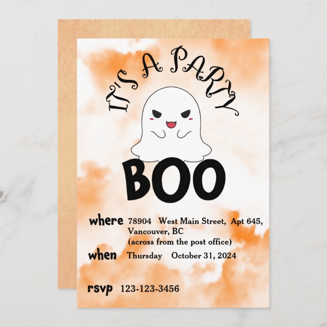 Halloween-Party-Einladung Einladung (Vorne/Hinten)